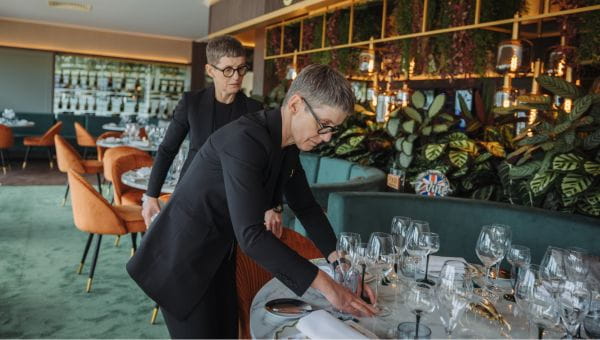 Setting up for the arrival of guests to Le Gavroche at Wimbledon