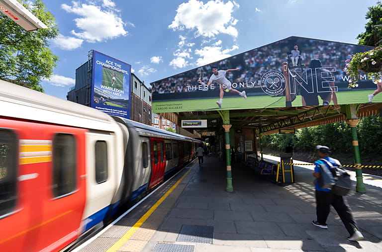 Southfields tube station during Wimbledon 2025